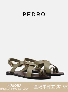 PEDRO套趾凉鞋26夏季新款漫姿系列休闲牛皮沙滩鞋PW1-66380051