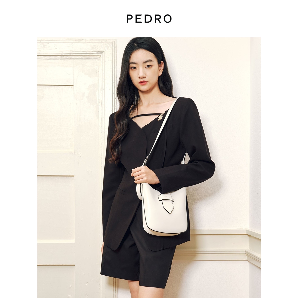 PEDRO宽肩带托特包女士简约腋下包通勤单肩斜挎包PW2-75060113