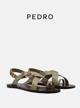 PEDRO套趾凉鞋26夏季新款漫姿系列休闲牛皮沙滩鞋PW1-66380051