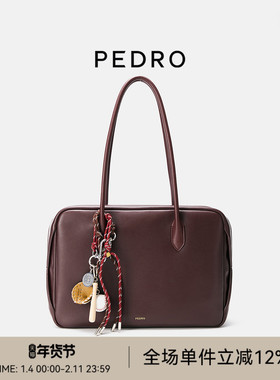 PEDRO牛皮拉链吐司包25冬季女简约通勤旅行保龄球包PW2-66390008