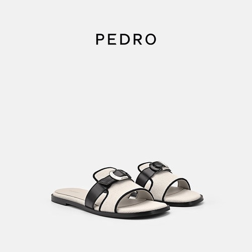 PEDRO圆头平底拖鞋女士摩登星系列凉鞋PW1-65490201