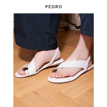 PEDRO平底凉鞋24夏季女鞋金属装饰夹趾度假风凉鞋PW1-65490173-4