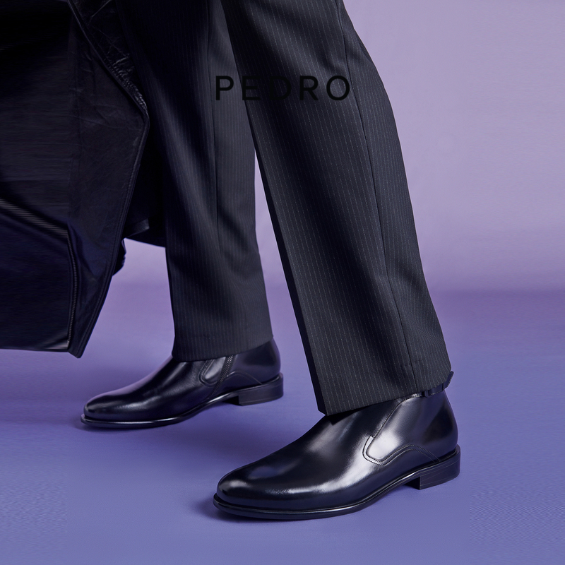 经典小牛皮 拉链短靴