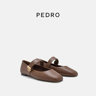 PW1 PEDRO羊皮玛丽珍鞋 麂致系列舒适平底鞋 女鞋 66480117 25秋季