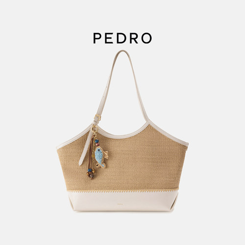 PEDRO度假风编织包26夏季沙颂系列草编托特包PW2-46390031-2