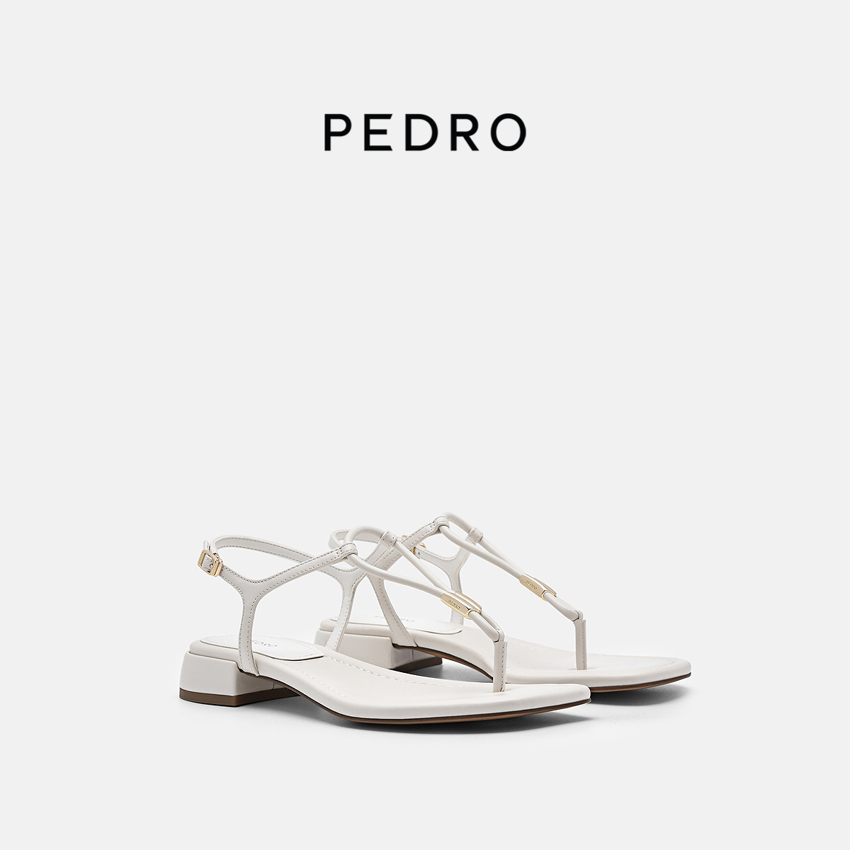 PEDRO夹趾凉鞋25夏季女士波嬉系列方头低跟凉鞋凉拖PW1-66760032