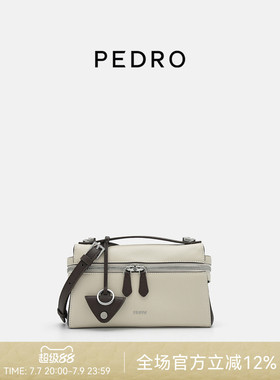 毕业礼物PEDRO牛皮斜挎包麂致系列拉链女包小方包PW2-75210181