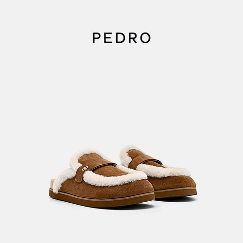 PEDRO勃肯鞋26新款时尚ICON系列拖鞋女鞋毛毛拖PW1-66380047