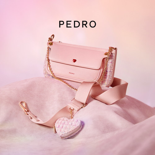 爱心卡包 宽肩带设计 三合一腋下包