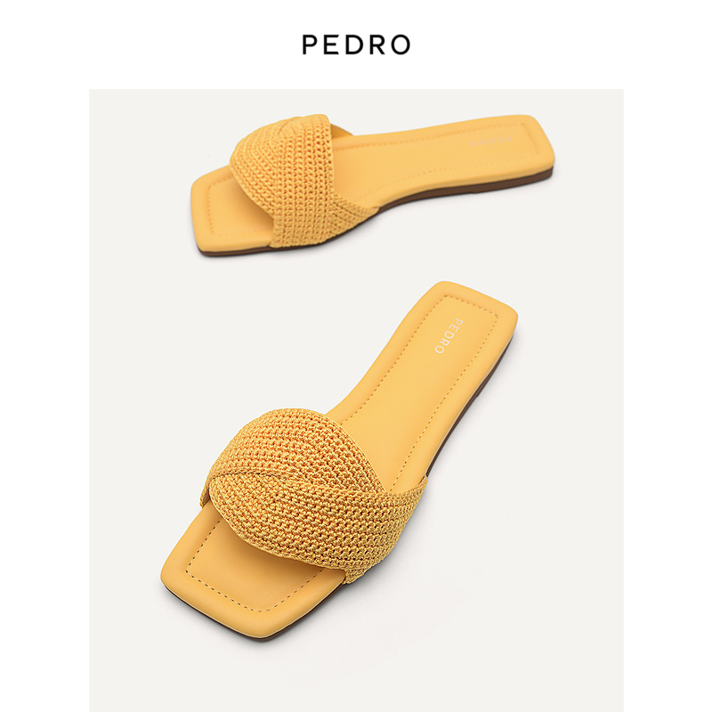 PEDRO平跟拖鞋22新款交叉编织带