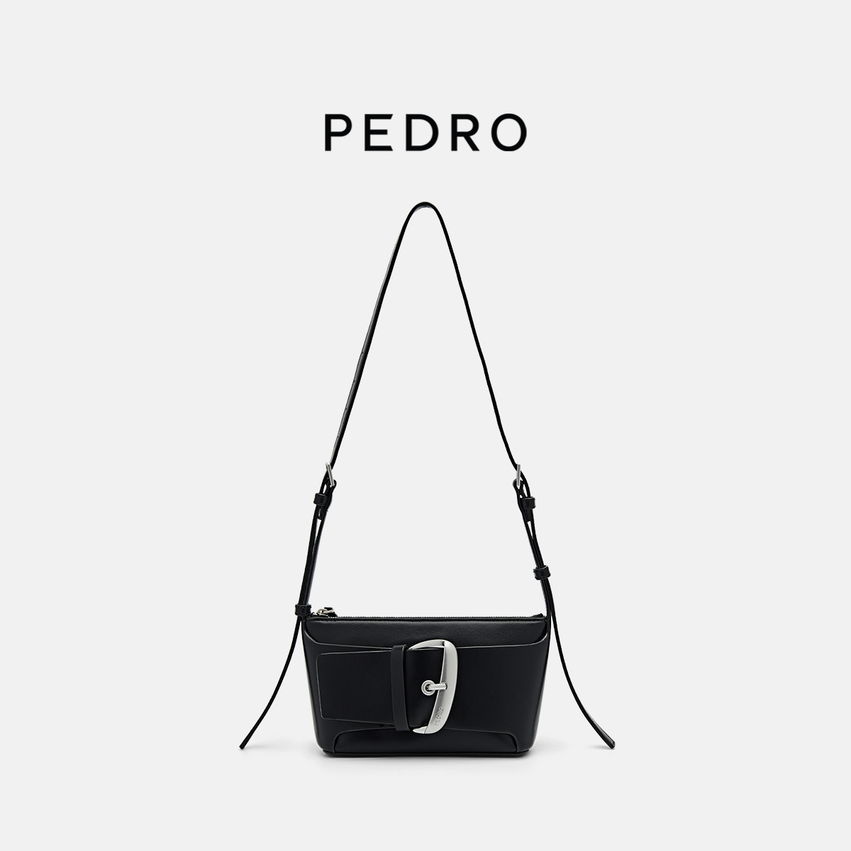 PEDRO斜挎拉链手机包女金属扣饰草编包小方包PW2-75210164