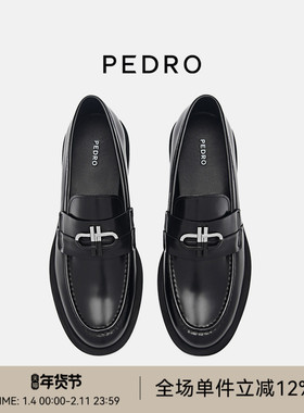 PEDRO牛皮ICON系列女乐福鞋轻便英伦厚底单鞋PW1-66600007