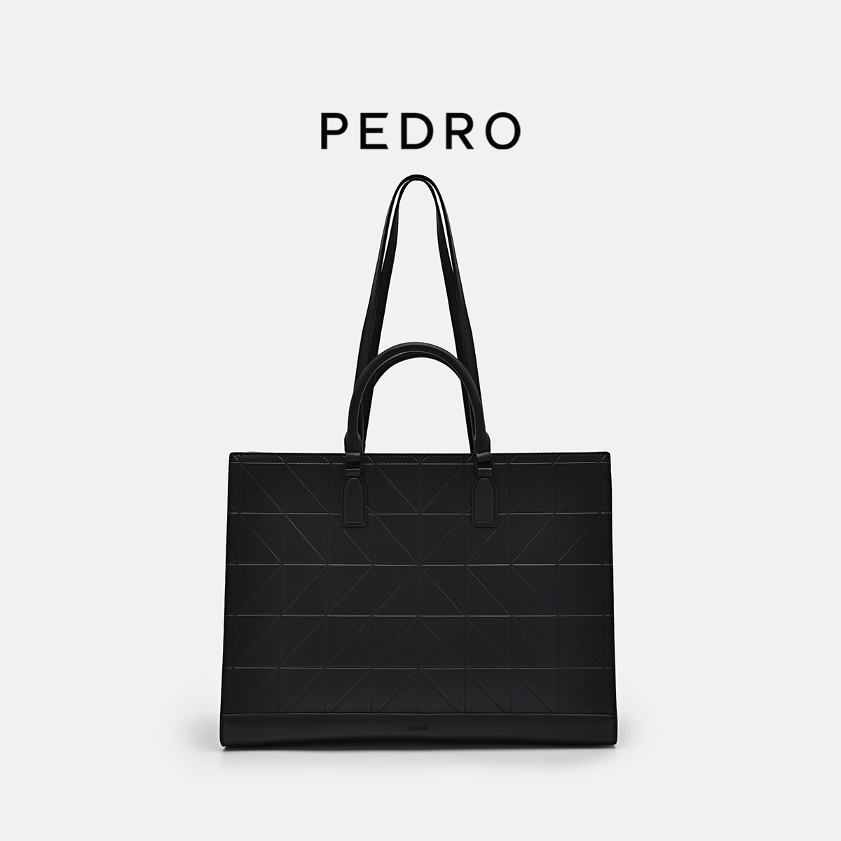 PEDRO大容量托特包新品牛皮菱格纹托特包女包PW2-45060022