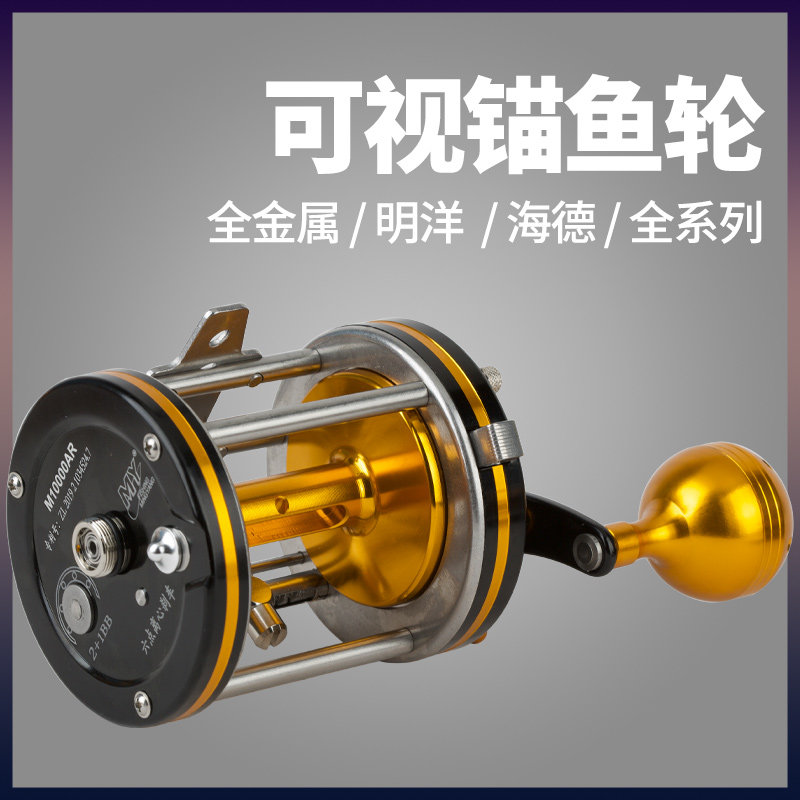明洋海德可视锚鱼轮10000/15000全金属鼓轮左手轮右手可视专用轮
