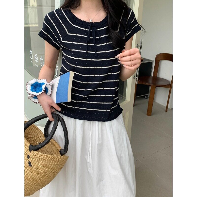 thMorning南法小调镂空绑带花边
