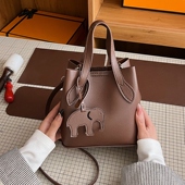 新款 小象水桶包diy自制手工编织材料包女手提单肩斜挎包简约时尚