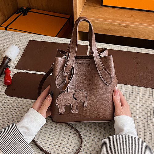 新款大象水桶包diy自制手工编织