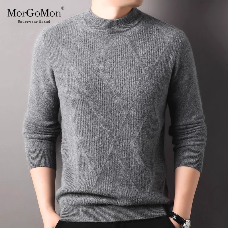羊绒衫男100纯羊绒毛衣男圆领