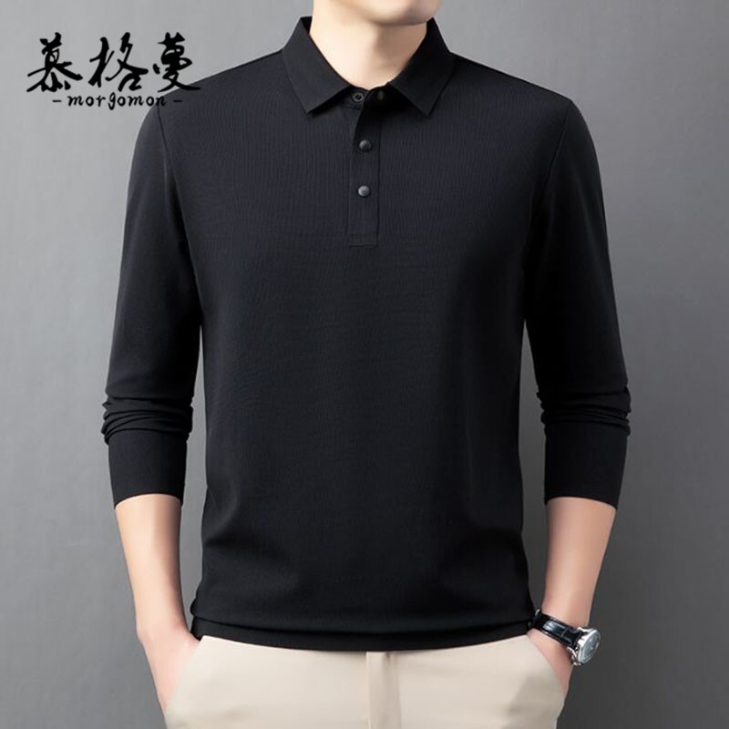 男士长袖无痕免烫POLO衫