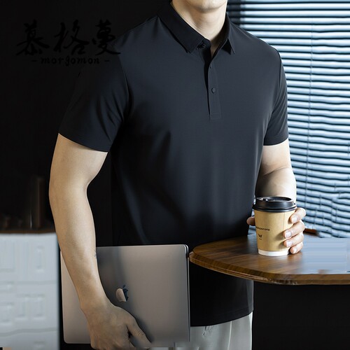 夏季冰丝速干高弹男士短袖POLO衫
