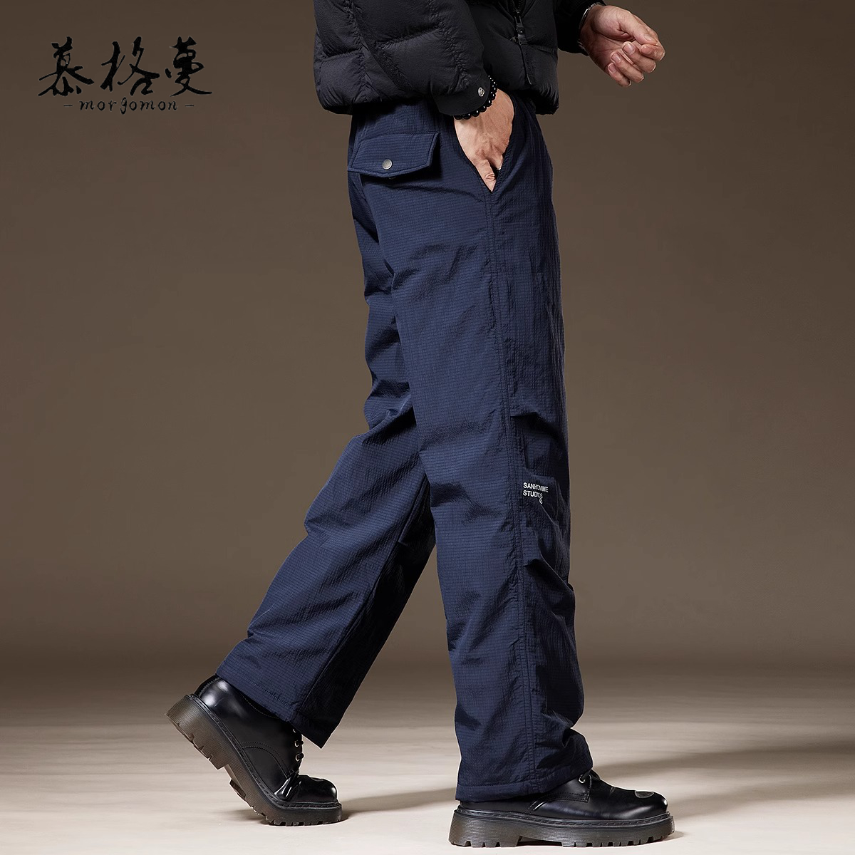 高端白鸭绒户外滑雪羽绒裤男冬季