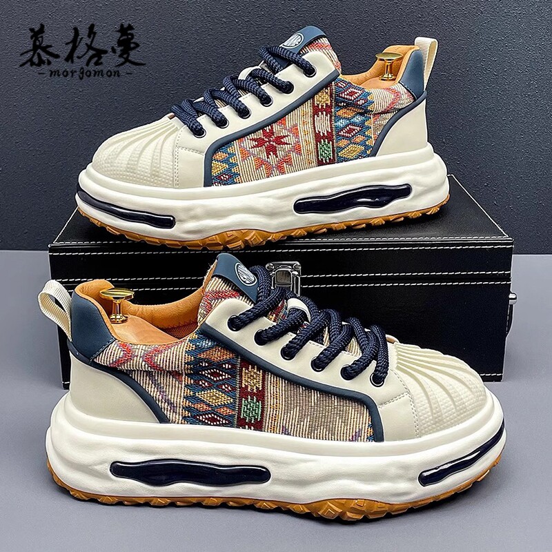 时尚休闲鞋男鞋复古印花潮鞋
