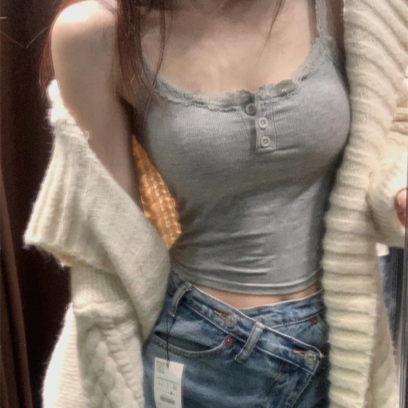 2025新款纯欲风蕾丝吊带背心