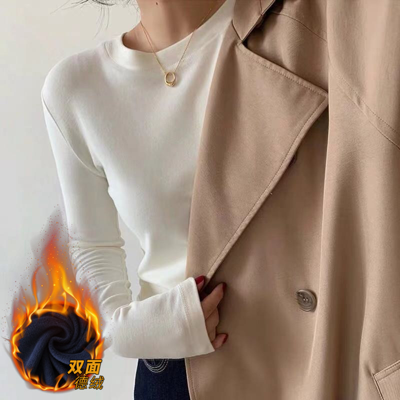 发热加厚双面德绒打底衫