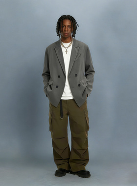 BCFR2025潮牌高级感西装外套男ins oversize轻熟风垫肩小西服