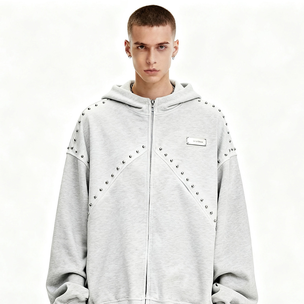 FLASH ELF品牌联名宽松简约连帽卫衣落肩不挑身型春秋男女款百搭