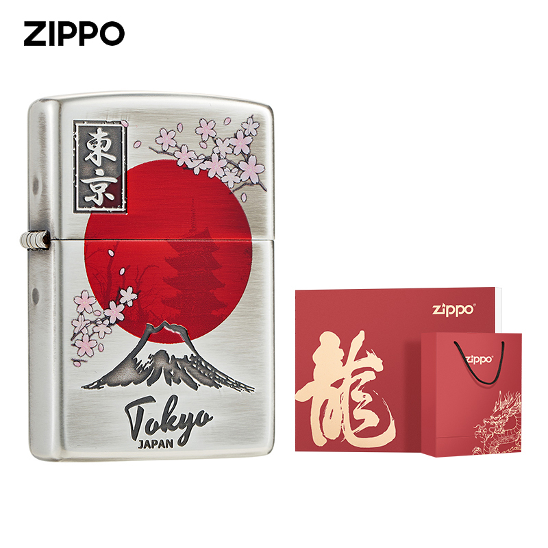 ZIPPO官方旗舰店正品煤油打火机日版原装在册东京藤山礼盒送礼