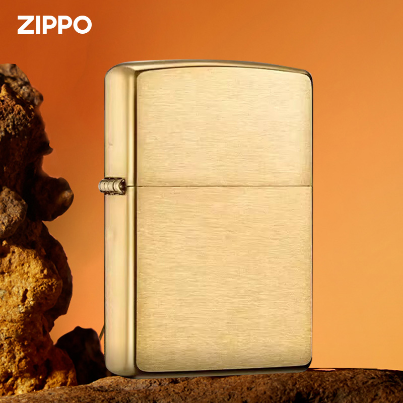 Zippo打火机之宝黄铜拉丝盔甲机加厚铜机旗舰店送男友生日礼物1