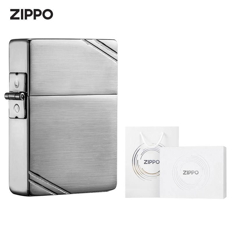 zippo官方旗舰店打火机美版原版在册切角拉丝1935复刻机收藏送礼