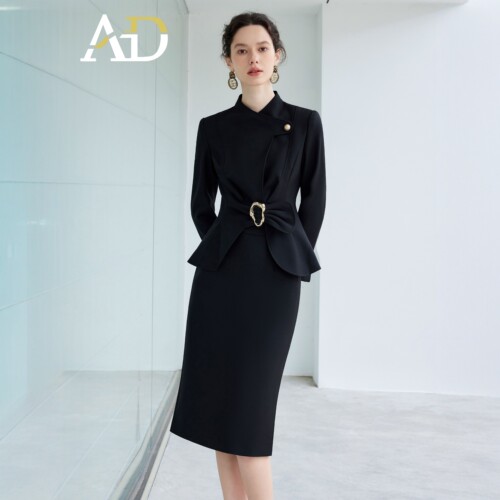 AD高端黑色西装套裙职业高级感女