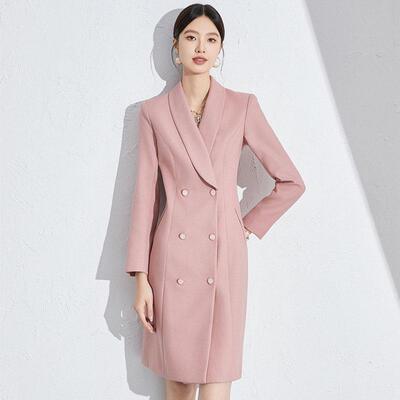 高端宴会礼服甜美粉色西装连衣裙