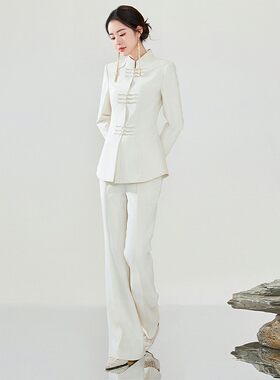 新中式女装国风西装套装古韵礼服
