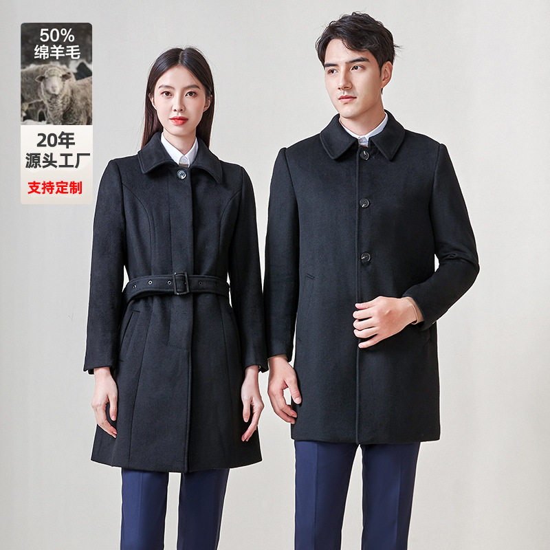 大码职业羊毛呢大衣女胖MM工作服