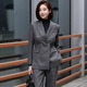 女宴会聚会礼服正装 深灰色加厚西装 场合西服套装 气质正式 外套时尚
