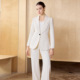 女2026年新款 春秋装 减龄销售部教师工作服 套装 AD米白色高级感西装