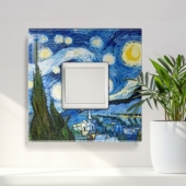 梵高开关贴墙壁开关保护套插座装 饰墙贴北插板保护套 饰开关装