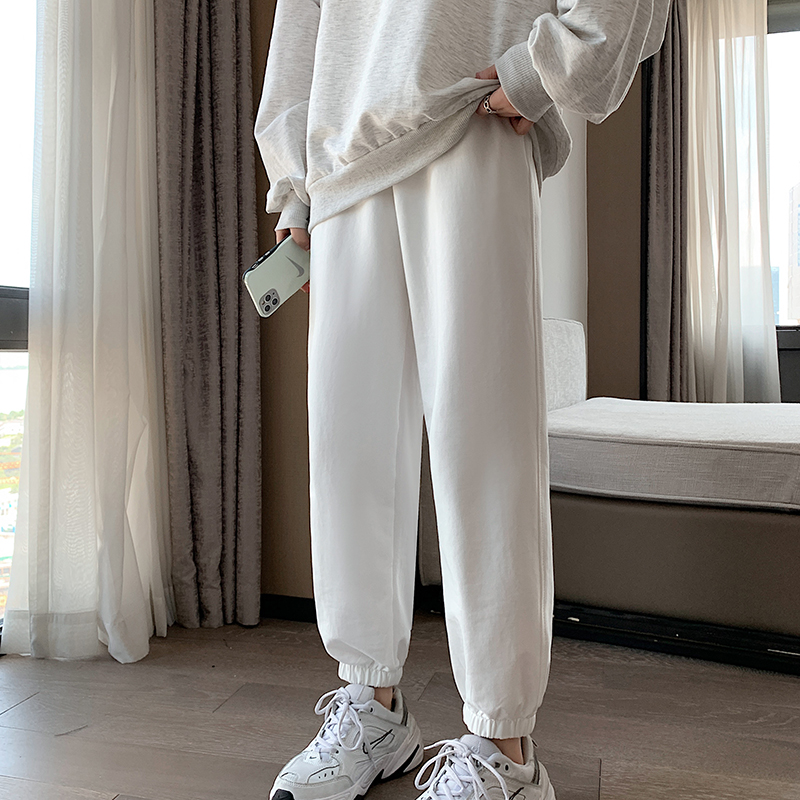 白色运动裤女春秋款束脚裤宽松2021新款哈伦小个子夏薄款休闲卫裤|ruв категории Женская одежда, брюки, брюки - от Buy2taobao.com для оказания профессиональной услуги покупки агента Taobao