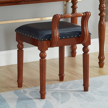 莞岭 欧式梳妆凳美式全实木化妆凳靠背梳妆台椅子简约古筝凳琴凳T