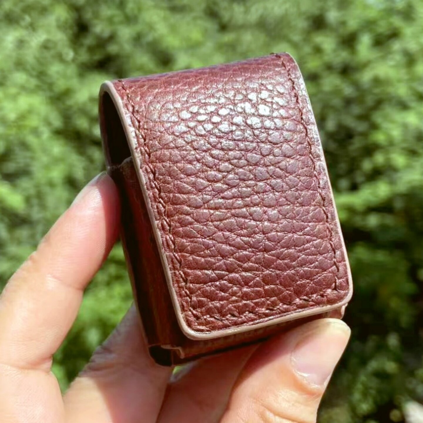 皮皮手工皮具咖色头层牛皮ZP品牌打火机皮套可挂皮带保护套订制