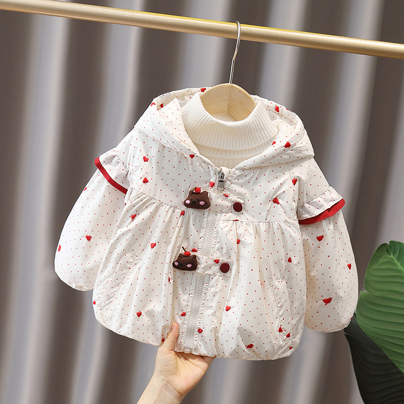女童保暖棉服秋冬季2025新款女宝宝加绒加厚棉衣冬装夹棉棉袄外套