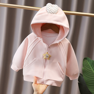 女童外套春装2026新款儿童洋气超好看上衣宝宝连帽衣服春季小童装