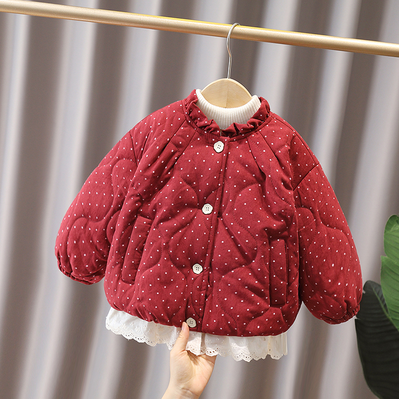 女童棉服外套2025冬装加绒加厚夹棉上衣儿童保暖棉衣宝宝棉袄冬季