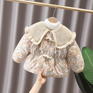 女童加绒棉服外套冬装 儿童女宝宝洋气棉衣潮女孩加厚棉袄 2025新款