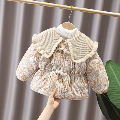 女童加绒棉服外套冬装2025新款儿童女宝宝洋气棉衣潮女孩加厚棉袄