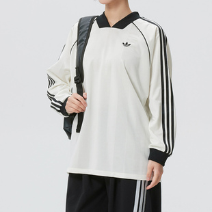 adidas阿迪达斯女子经典 休闲T恤KG3711 百搭舒适透气V领长袖