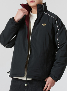 Adidas/阿迪达斯男子耐磨立领运动休闲夹克棉服外套双面穿KA0821